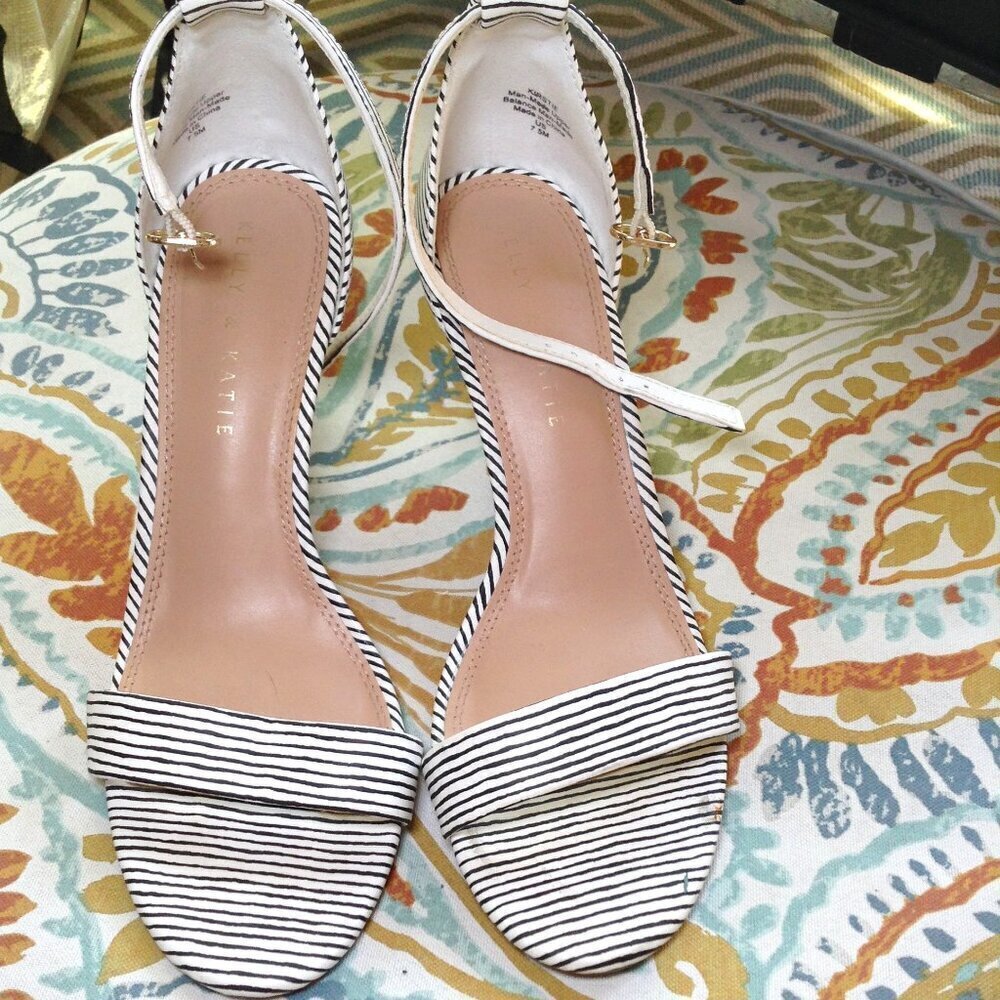 Kelly & Katie striped heels, 7.5, Avant Garde, Sexy, Dance Fever, Clubwear, Boho